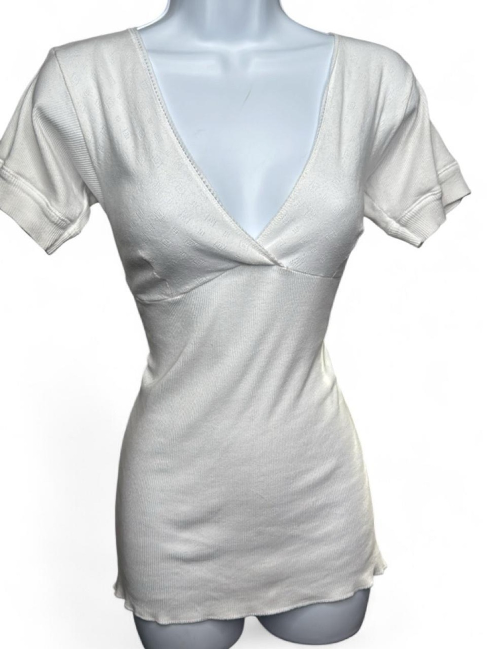 Vintage 100# cotton babydoll v-neck top